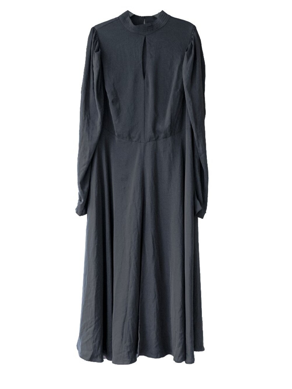 11 Honore High Neck Dress Witchy Black Victorian Goth Steampunk Keyhole Midi